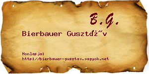 Bierbauer Gusztáv névjegykártya